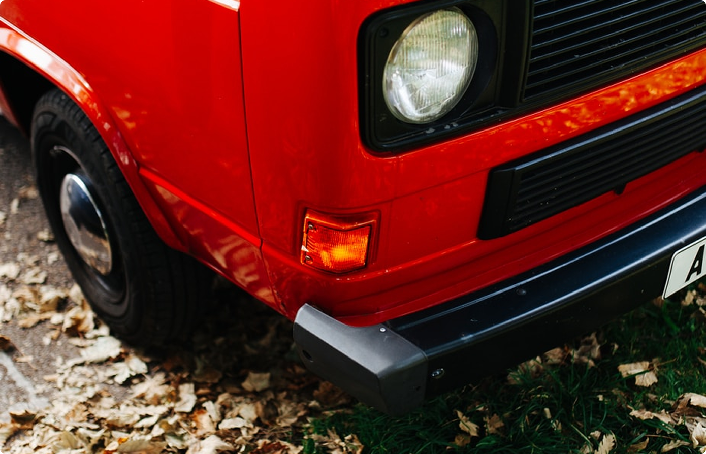 Red vehicle detail